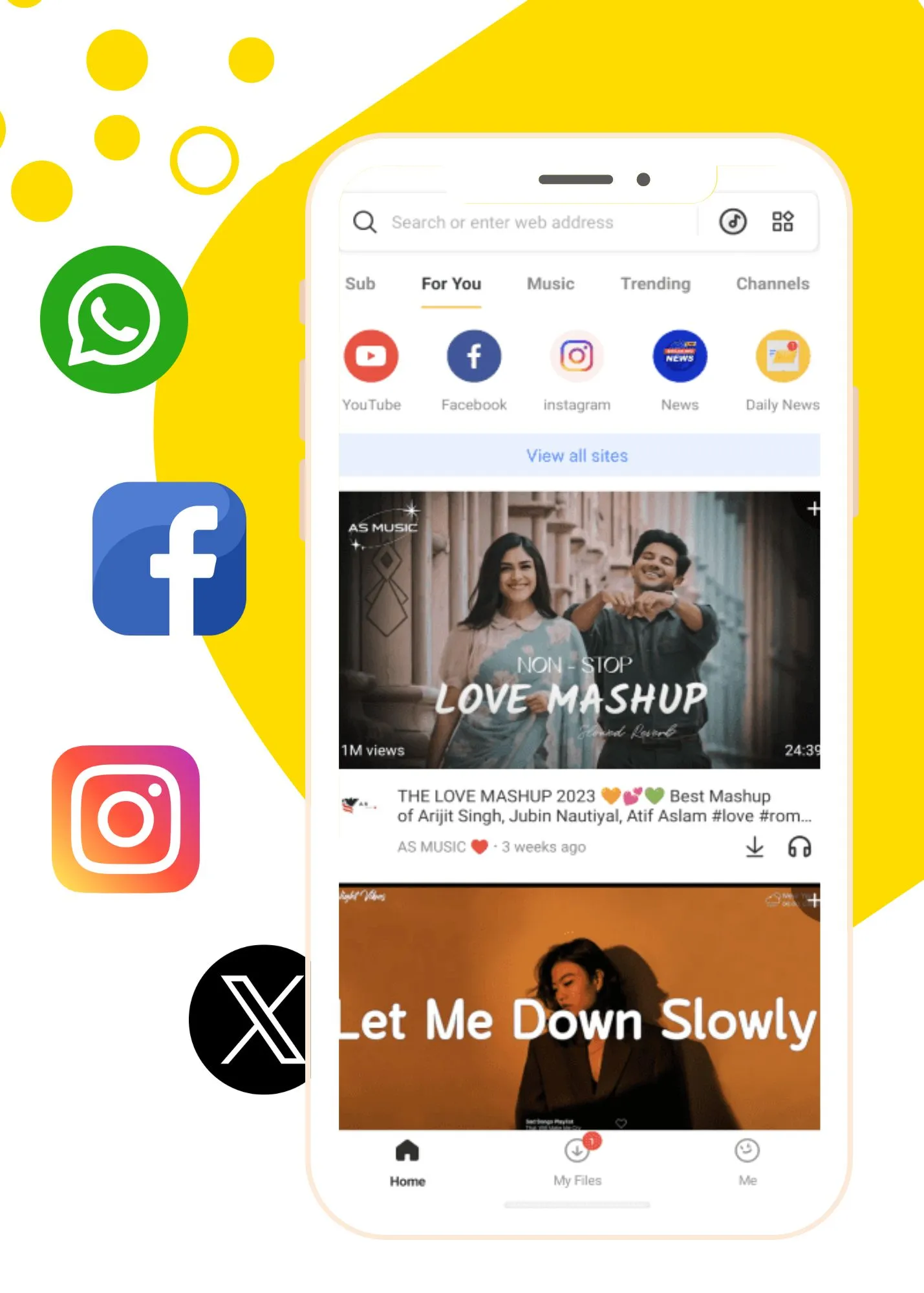 download snaptube apk image with mobile